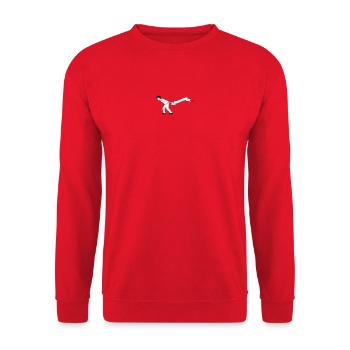 man pulls Banner | Banner bearer - Unisex Sweatshirt - red - Front - Alina (178cm) & Michal (187cm)