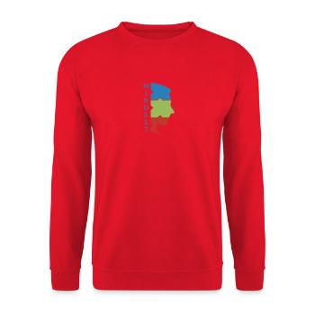 Mindset Gesicht - Unisex Pullover - Rot - Vorne - Alina (178cm) & Michal (187cm)
