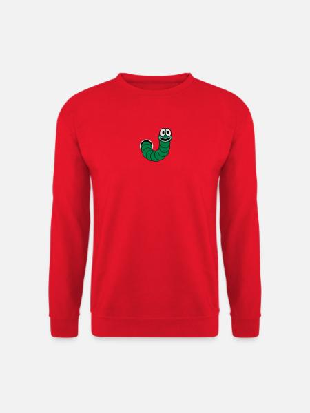 Wurm aus dem Loch Motiv - Unisex Pullover - Rot