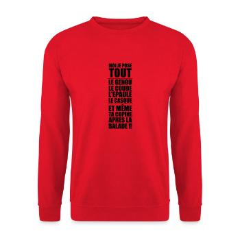 MOI JE POSE TOUT - Sweat-shirt Unisexe - rouge - Devant - Alina (178cm) & Michal (187cm)