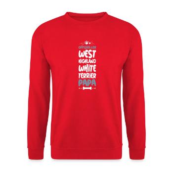 WEST_HIGHLAND_WHITE_TERRIER - Unisex Pullover - Rot - Vorne - Alina (178cm) & Michal (187cm)