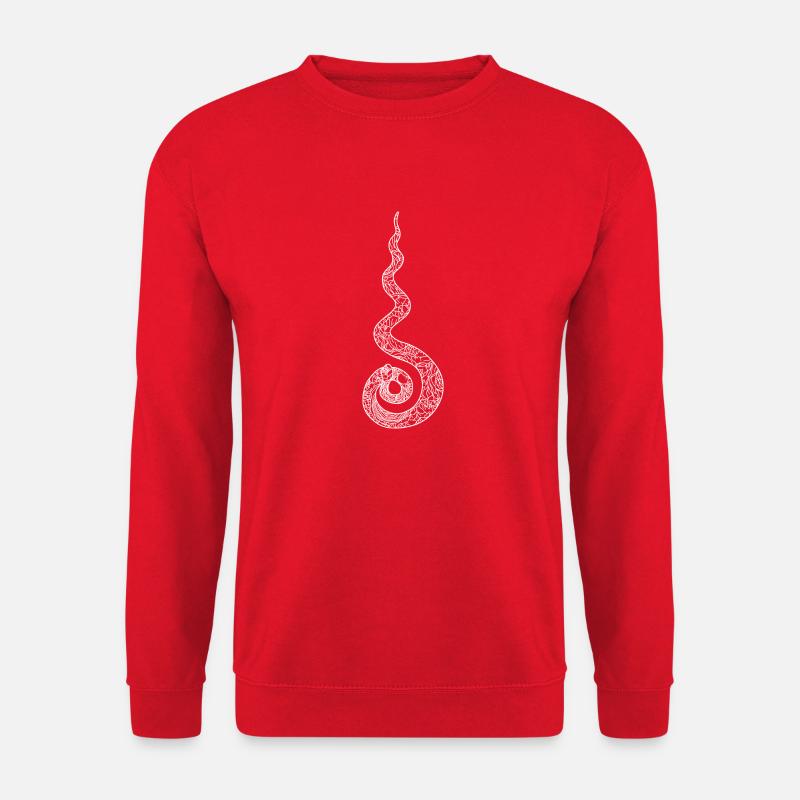 Flammende Schlange mit Blütenschuppen Weiß - Unisex Pullover - Rot