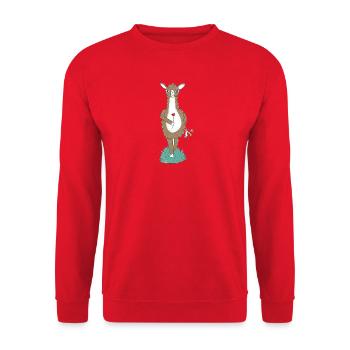 Llama with flowers - Unisex Sweatshirt - red - Front - Alina (178cm) & Michal (187cm)