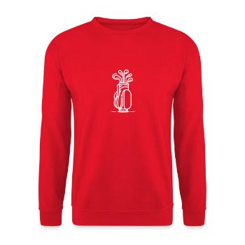 Clubs de golf minimalistes Silhouette Art - blanc - Sweat-shirt Unisexe - rouge - Devant - Alina (178cm) & Michal (187cm)