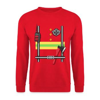Déguisement de pompier - Sweat-shirt Unisexe - rouge - Devant - Alina (178cm) & Michal (187cm)