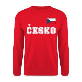 Czech Republic Jersey Look – Česko with Flag Flag - Unisex Sweatshirt - red - Front - Alina (178cm) & Michal (187cm)