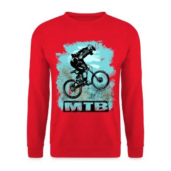 MTB Bike - Unisex Sweatshirt - red - Front - Alina (178cm) & Michal (187cm)