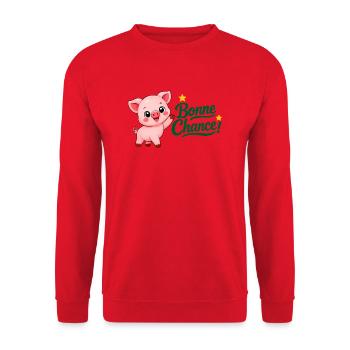Piwi le cochon - Sweat-shirt Unisexe - rouge - Devant - Alina (178cm) & Michal (187cm)