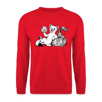 Vaelosek l hermine apéro  - Sweat-shirt Unisexe - rouge - Devant - Alina (178cm) & Michal (187cm)