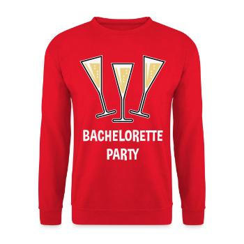 Bachelorette Party (Sektgläser Trichter Zu / 3C) - Unisex Pullover - Rot - Vorne - Alina (178cm) & Michal (187cm)
