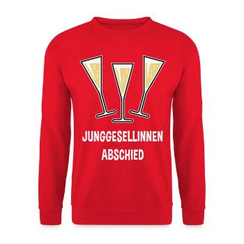 Junggesellinnenabschied Sektgläser Trichter Zu 3C - Unisex Pullover - Rot - Vorne - Alina (178cm) & Michal (187cm)