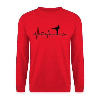 Karaté Karatéka Heartbeat Karaté Fighter Cadeau - Sweat-shirt Unisexe - rouge - Devant - Alina (178cm) & Michal (187cm)