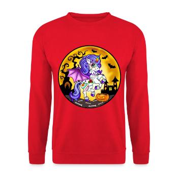 Licorne Halloween 2022 - Sweat-shirt Unisexe - rouge - Devant - Alina (178cm) & Michal (187cm)