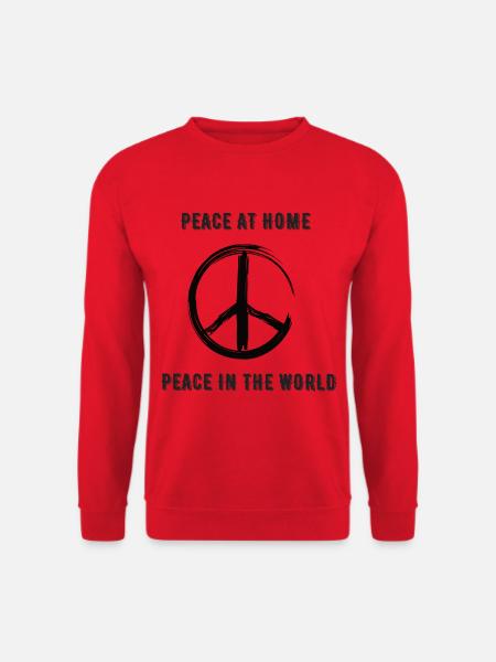 Peace at Home, Peace in the World - Unisex Pullover - Rot