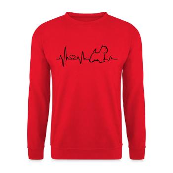 Heartbeat Dog West Highland White Terrier Westie - Sweat-shirt Unisexe - rouge - Devant - Alina (178cm) & Michal (187cm)