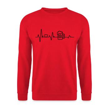 Beer Lovers Beer Drinkers Gift Beer Mug Beer - Unisex Sweatshirt - red - Front - Alina (178cm) & Michal (187cm)