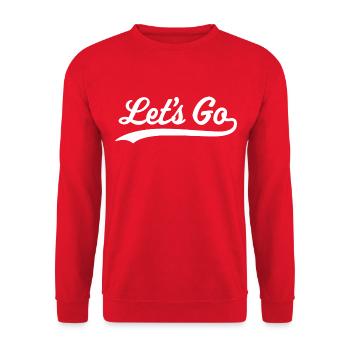 Auf geht es - Unisex Pullover - Rot - Vorne - Alina (178cm) & Michal (187cm)