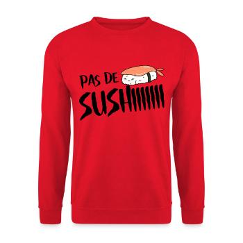 Pas de sushi. Pas de soucis - Sweat-shirt Unisexe - rouge - Devant - Alina (178cm) & Michal (187cm)