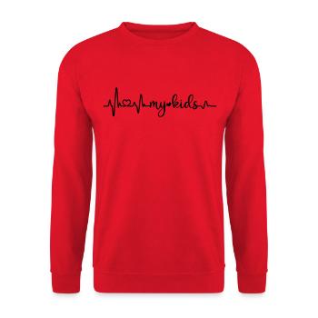 I love my kids father mother son daughter - Unisex Sweatshirt - red - Front - Alina (178cm) & Michal (187cm)