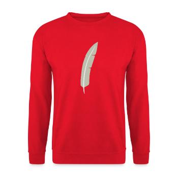 Feather Arc Minimalist Print - Sweat-shirt Unisexe - rouge - Devant - Alina (178cm) & Michal (187cm)