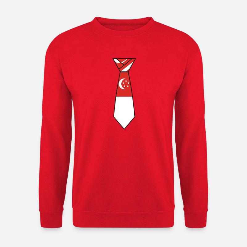 Singapore Tie – Flaggendesign - Unisex Pullover - Rot