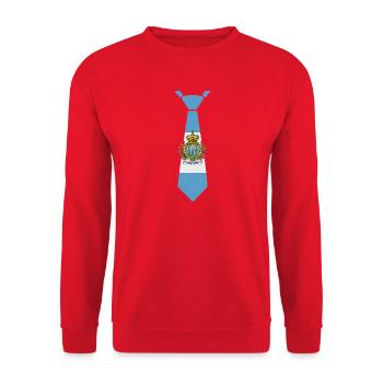 Cravate de Saint-Marin – Conception du drapeau - Sweat-shirt Unisexe - rouge - Devant - Alina (178cm) & Michal (187cm)