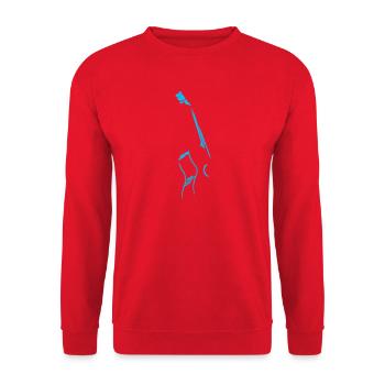 Gitarre Silhouette Gitarrist Rockmusik - Unisex Pullover - Rot - Vorne - Alina (178cm) & Michal (187cm)