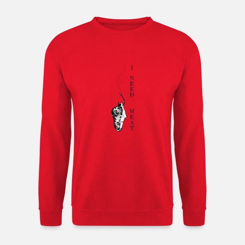 I need Meat - I Love Steak - Unisex Pullover - Rot