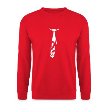 Musik Notenschlüssel Note Krawatte Anlass Stil - Unisex Pullover - Rot - Vorne - Alina (178cm) & Michal (187cm)