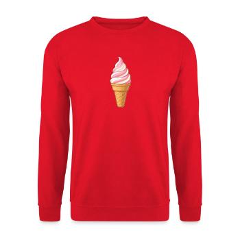 Softeis Erdbeer-Vanille - Unisex Pullover - Rot - Vorne - Alina (178cm) & Michal (187cm)