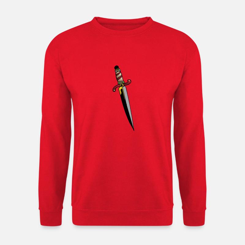 Dolch Messer Dolch - Unisex Pullover - Rot