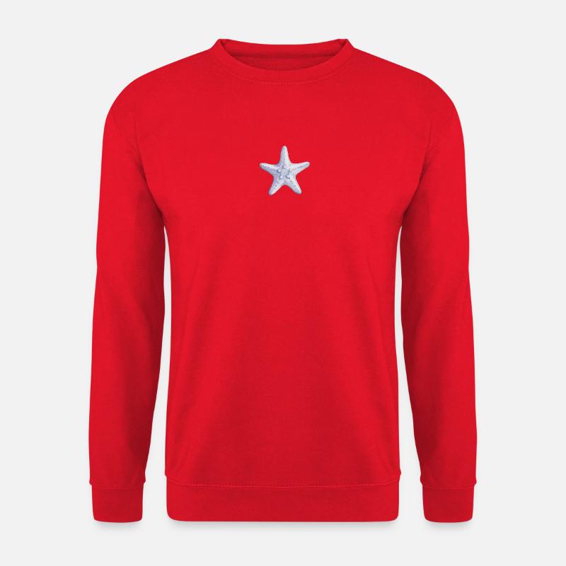 Zartes Seestern-Aquarell - Unisex Pullover - Rot