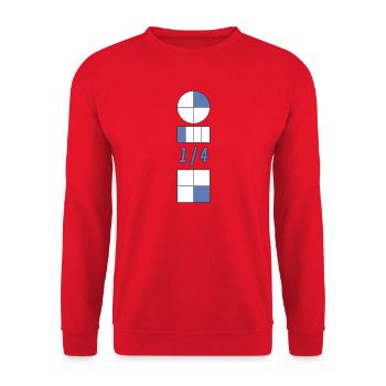 A Quarter is 25% Blue Quadrant Circle Geometrics - Unisex Sweatshirt - red - Front - Alina (178cm) & Michal (187cm)