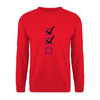 checklist - Unisex Pullover - Rot - Vorne - Alina (178cm) & Michal (187cm)