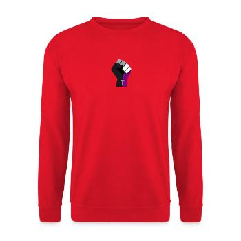 asexuell erhobene Faust - Unisex Pullover - Rot - Vorne - Alina (178cm) & Michal (187cm)