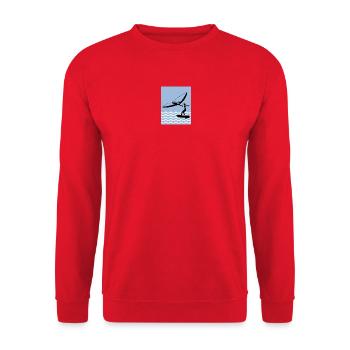 Wingfoil Silhouette am Meer - Unisex Pullover - Rot - Vorne - Alina (178cm) & Michal (187cm)