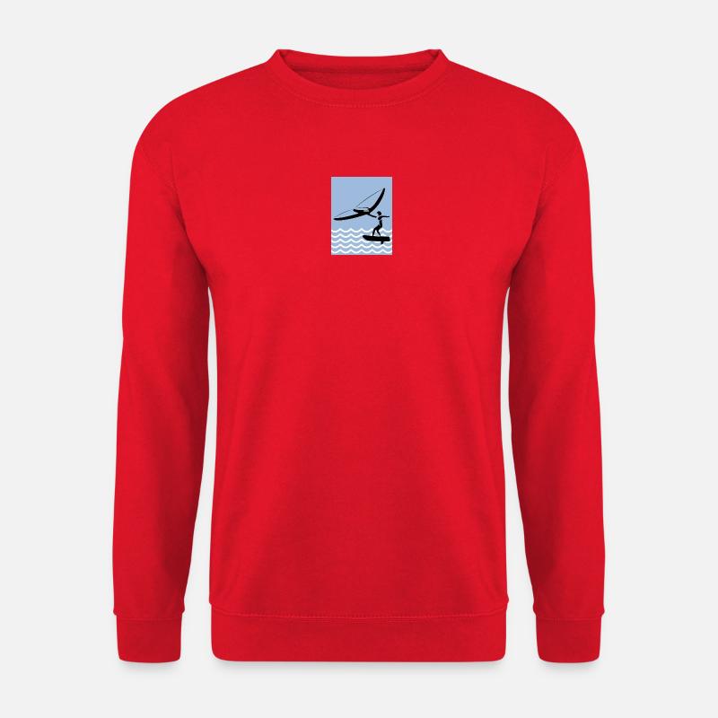 Wingfoil Silhouette am Meer - Unisex Pullover - Rot
