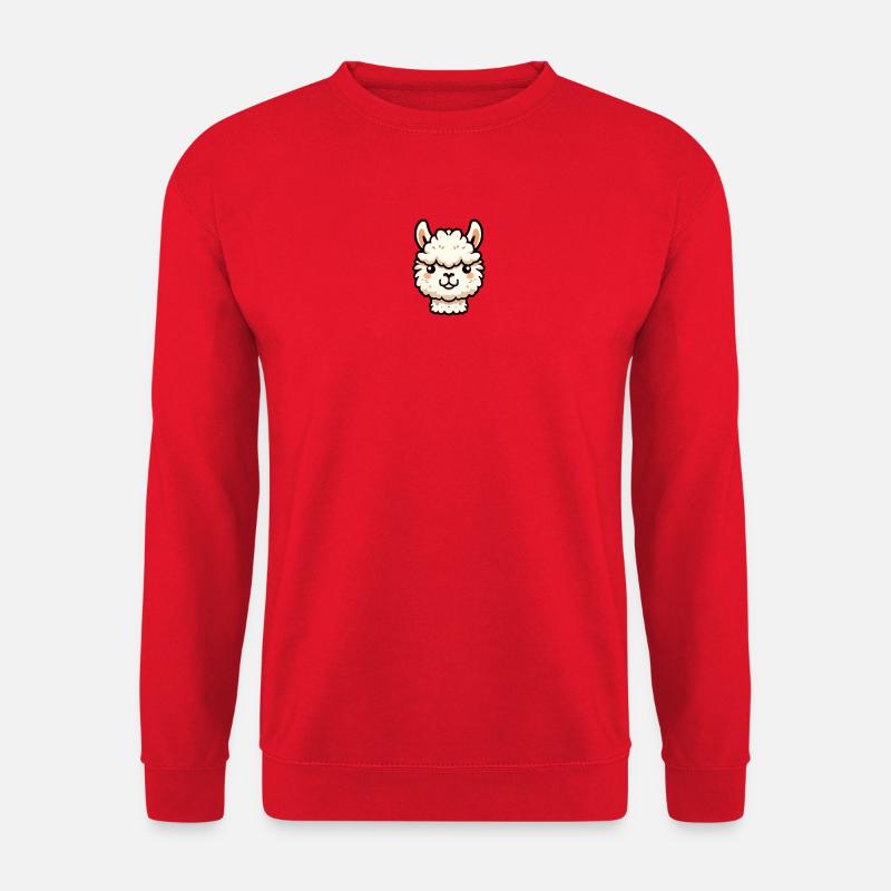 Alpaca Llama Head Comic Cartoon - Unisex Sweatshirt - red