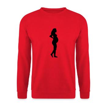 Femme enceinte - Sweat-shirt Unisexe - rouge - Devant - Alina (178cm) & Michal (187cm)