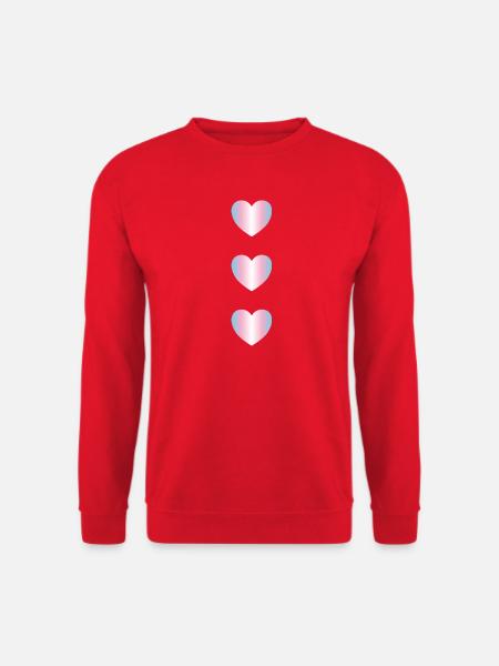 Trans-Flaggenfarben Herzen - Unisex Pullover - Rot