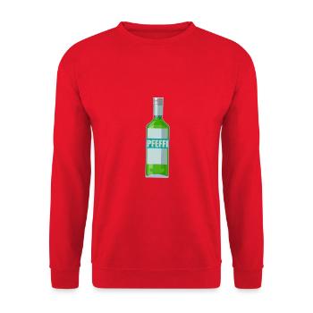 Pfefferminz Likör Pfeffi Vatertag Sauf - Unisex Pullover - Rot - Vorne - Alina (178cm) & Michal (187cm)