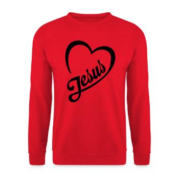 Jesus Christ of Nazareth Faith Bible Jesus - Unisex Sweatshirt - red - Front - Alina (178cm) & Michal (187cm)