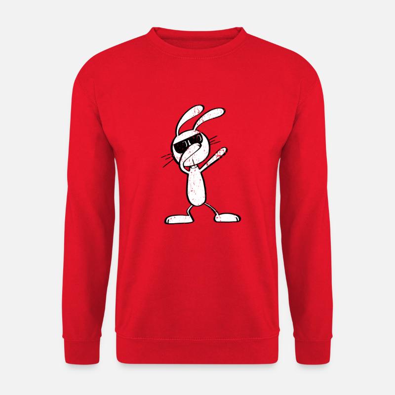 Vintage Dab Dance Hase - Dabbing Osterhase - Unisex Pullover - Rot