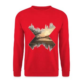 X-Landscape Sunset - Unisex Sweatshirt - red - Front - Alina (178cm) & Michal (187cm)