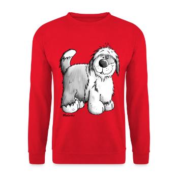 Bobby the Bobtail - Unisex Sweatshirt - red - Front - Alina (178cm) & Michal (187cm)