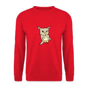 Grim Owl Owl Cartoon - Unisex Sweatshirt - red - Front - Alina (178cm) & Michal (187cm)