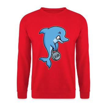 strong dolphin fitness design - Unisex Sweatshirt - red - Front - Alina (178cm) & Michal (187cm)
