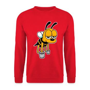 Arbeits-Biene - Unisex Pullover - Rot - Vorne - Alina (178cm) & Michal (187cm)