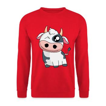 Vache à lait sucrée souriante - design - Sweat-shirt Unisexe - rouge - Devant - Alina (178cm) & Michal (187cm)