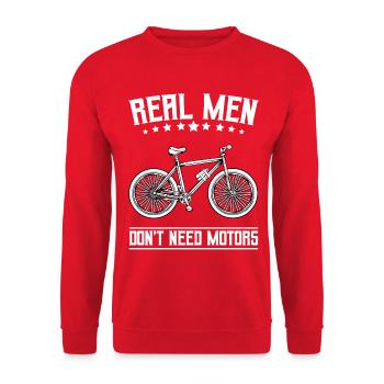 Kettenrad Freiheit – Fahrradkunst - Unisex Pullover - Rot - Vorne - Alina (178cm) & Michal (187cm)